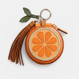 Llavero charm orange en piel naranja